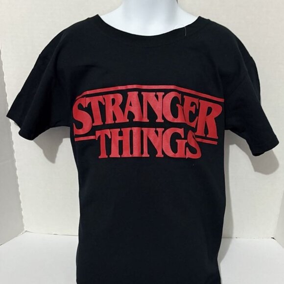 NWOT - Stranger Things Youth Small Black Tee – Red Logo - Picture 2 of 5